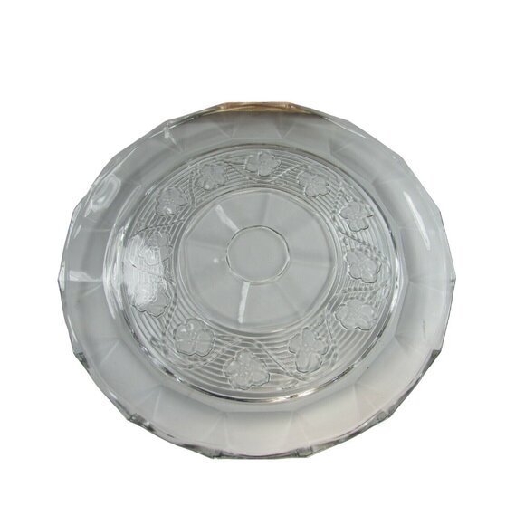 Anchor Hocking Other - Anchor Hocking Avalon Clear Glass Round 12" Platter Floral Embossed 30903